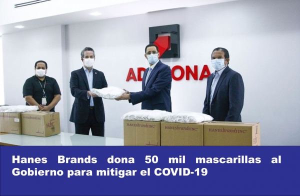 Empresa Hanes Brands entrega 50 mil mascarillas al Gobierno para mitigar el COVID-19